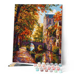 Paint By Numbers - Town By The Water In Autumn