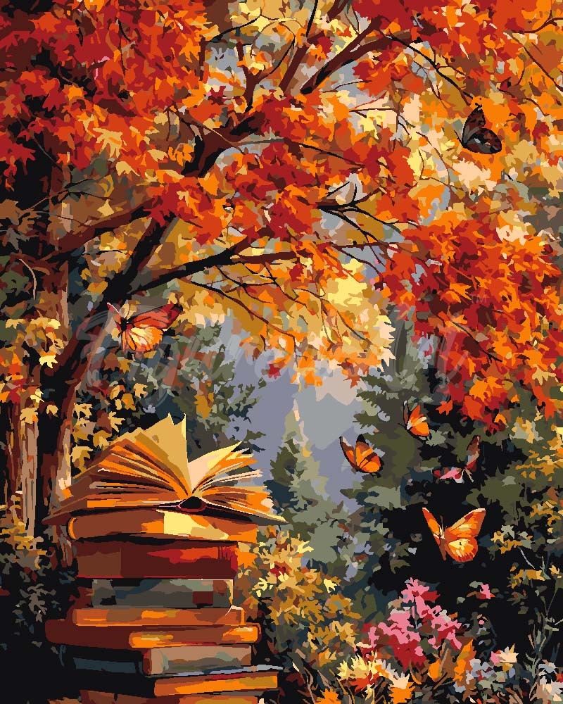 Paint by Numbers - Autumn Reading and Butterflies