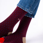 Calcetines De Algodón Peinado Square - Burdeos