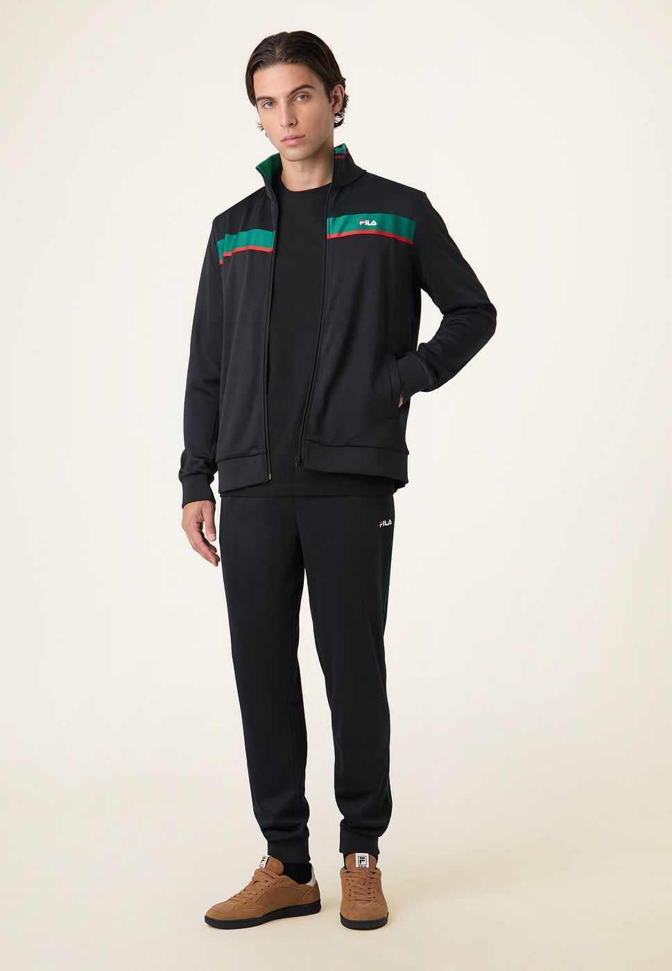 Veste De Survêtement À Bandes Classique - Noir