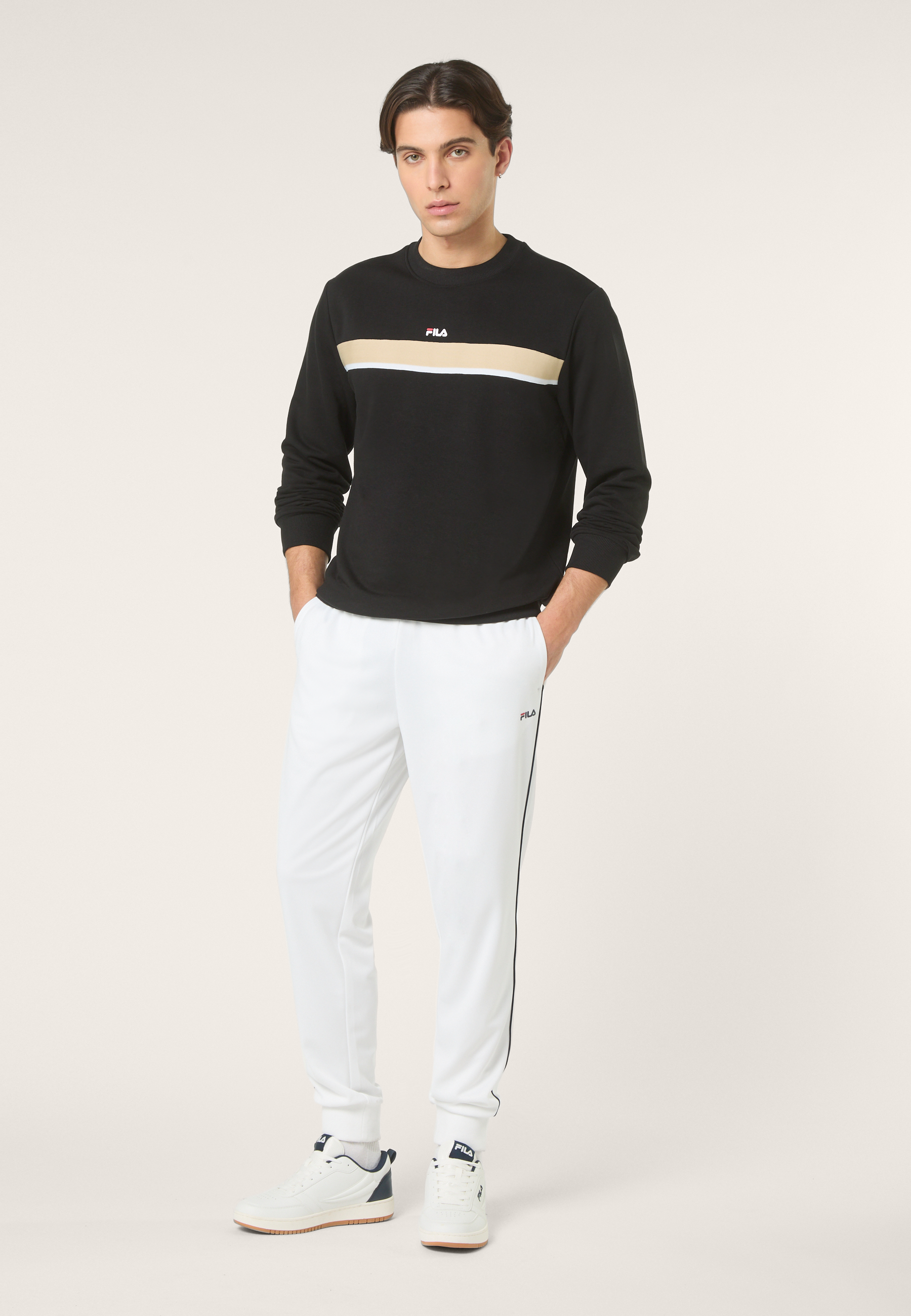 Pantalon De Survêtement Classique - Blanc Éclatant-Iris Noir
