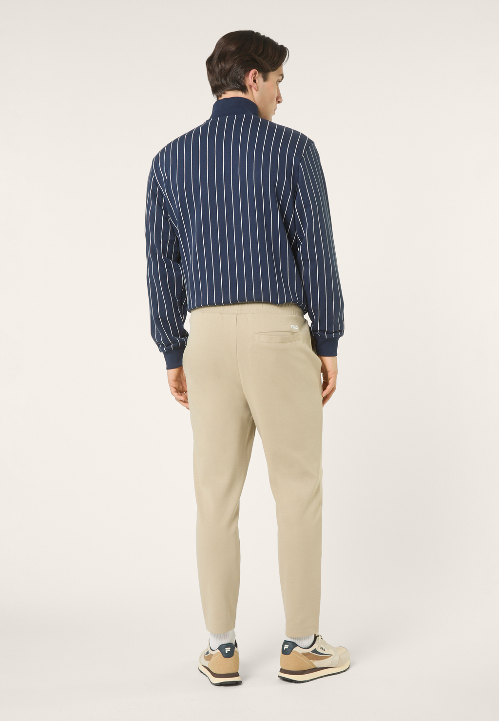Pantalon De Jogging Chic Court Slim - Blanc Poivre