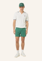 Knitted Polo Shirt With Classic Johnny Collar - Egret