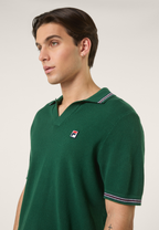 Polo En Maille À Col Johnny Classique - Vert Bouquet