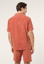 Chemise Resort Éponge Décontractée - Rouge Étrusque