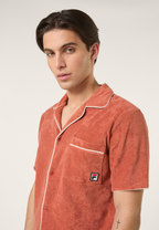 Chemise Resort Éponge Décontractée - Rouge Étrusque