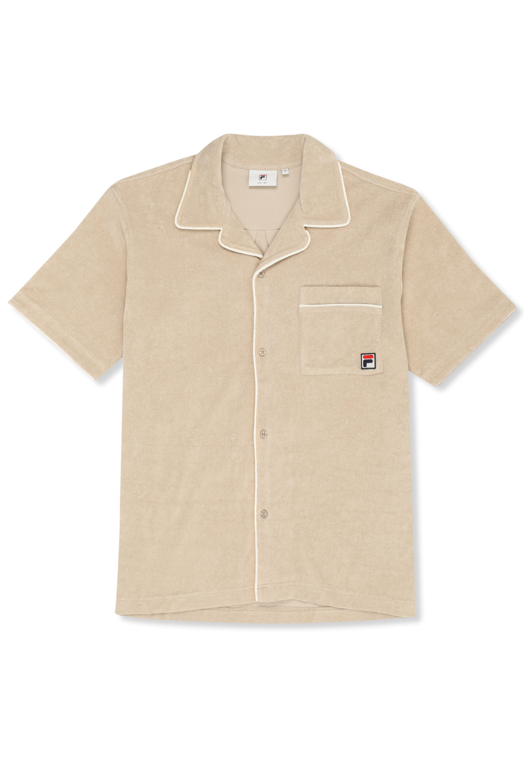 Chemise Resort Éponge Décontractée - Blanc Poivre