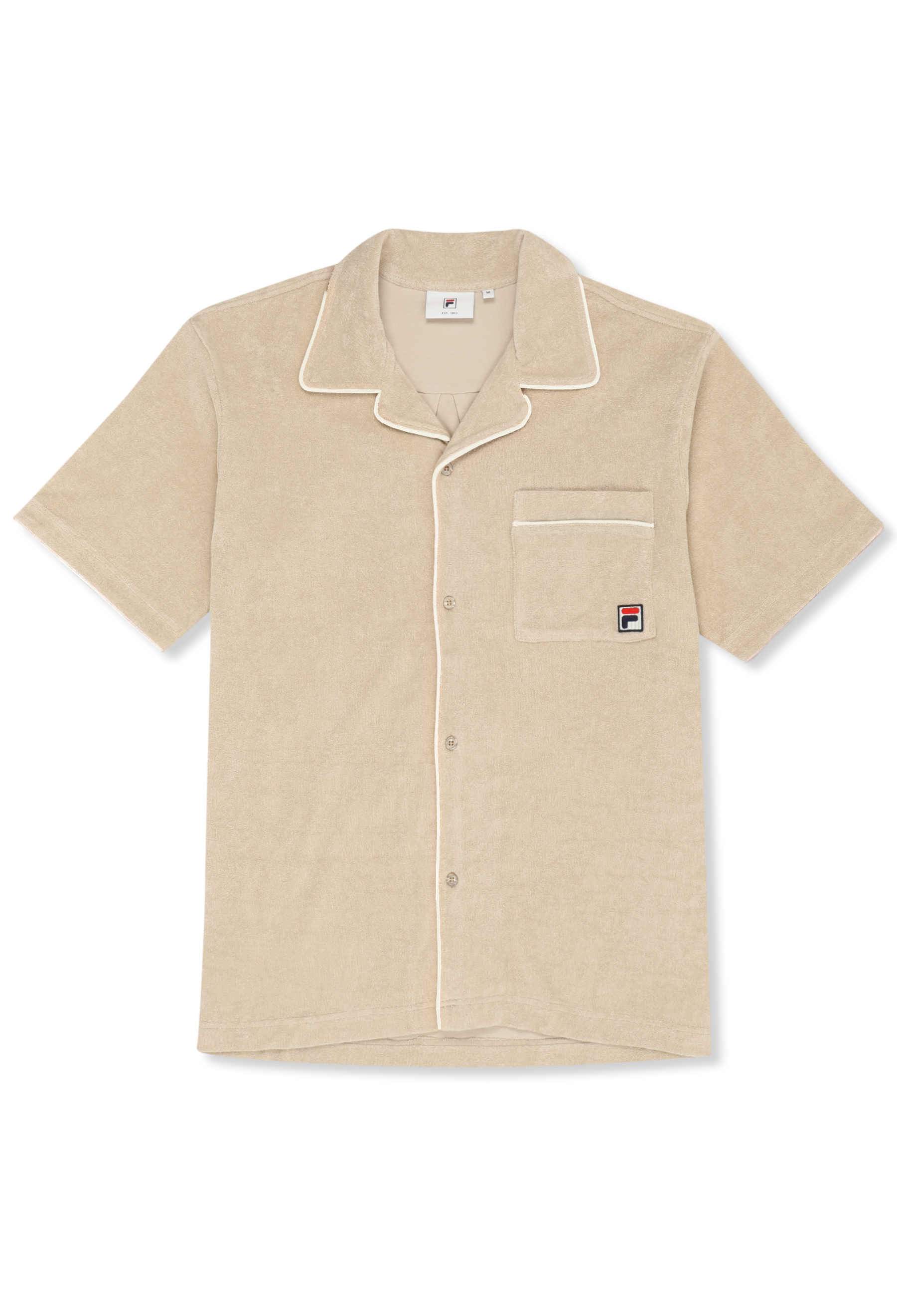 Chemise Resort Éponge Décontractée - Blanc Poivre