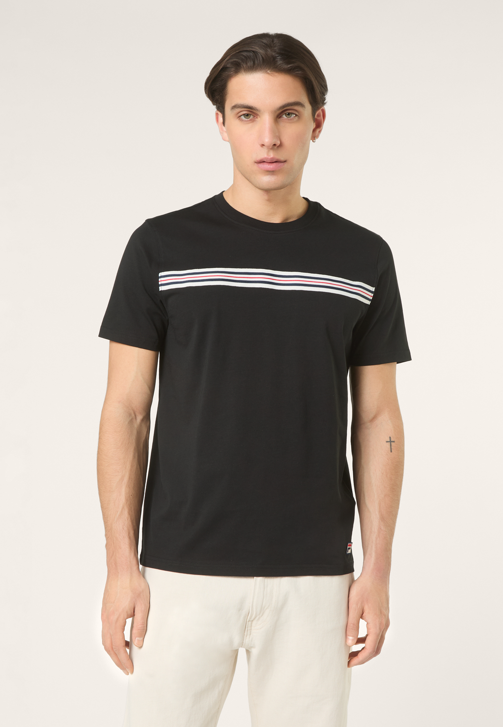 T-Shirt À Bande Heritage Classique - Noir