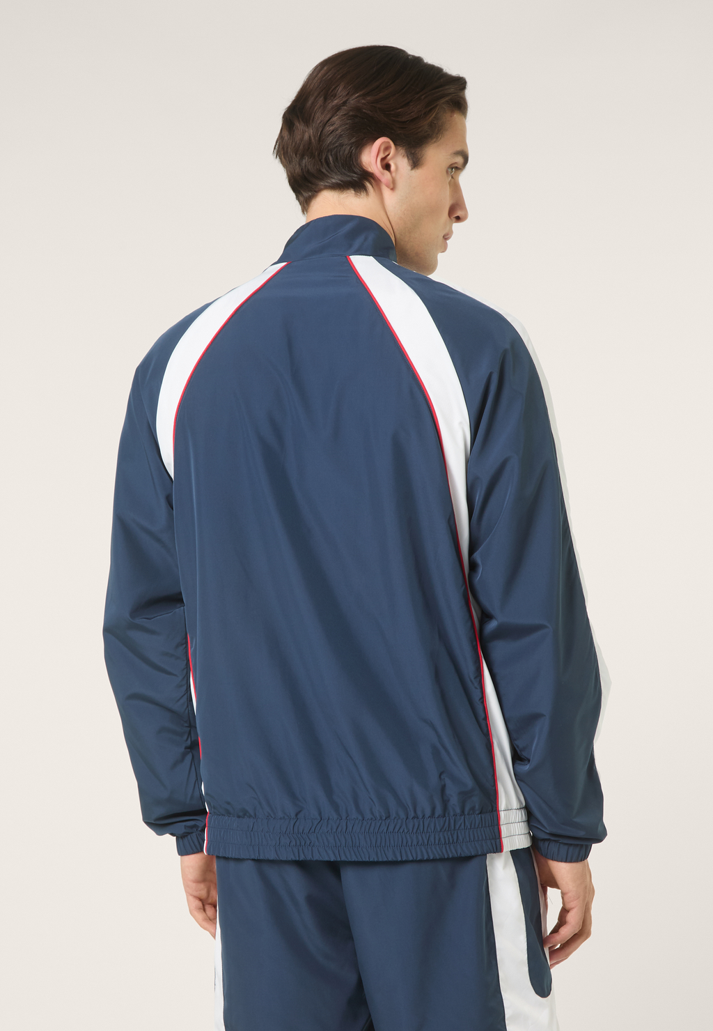 Relaxed Color-Block Woven Track Jacket - Iris Black-Bright White