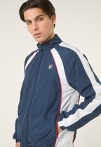 Relaxed Color-Block Woven Track Jacket - Iris Black-Bright White
