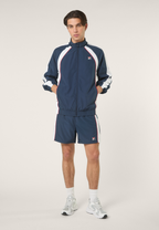Relaxed Color-Block Woven Track Jacket - Iris Black-Bright White