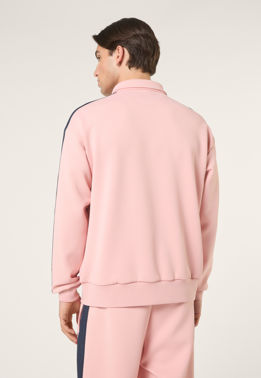 Casual Banded Track Jacket - Soft Pink
