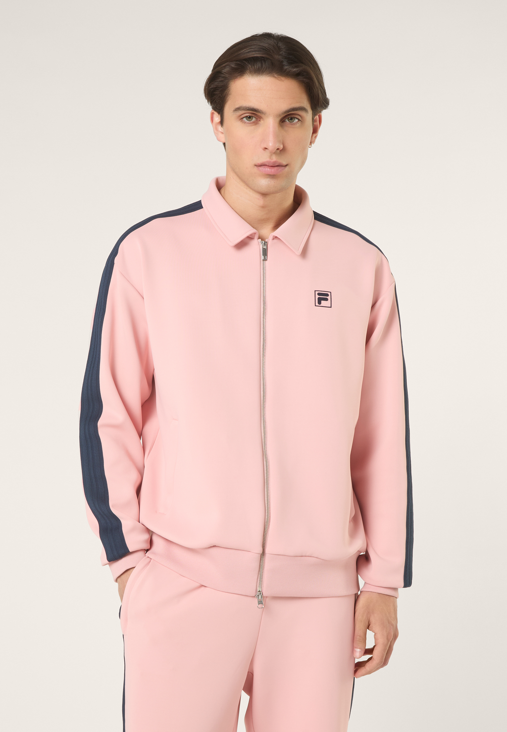Casual Banded Track Jacket - Soft Pink