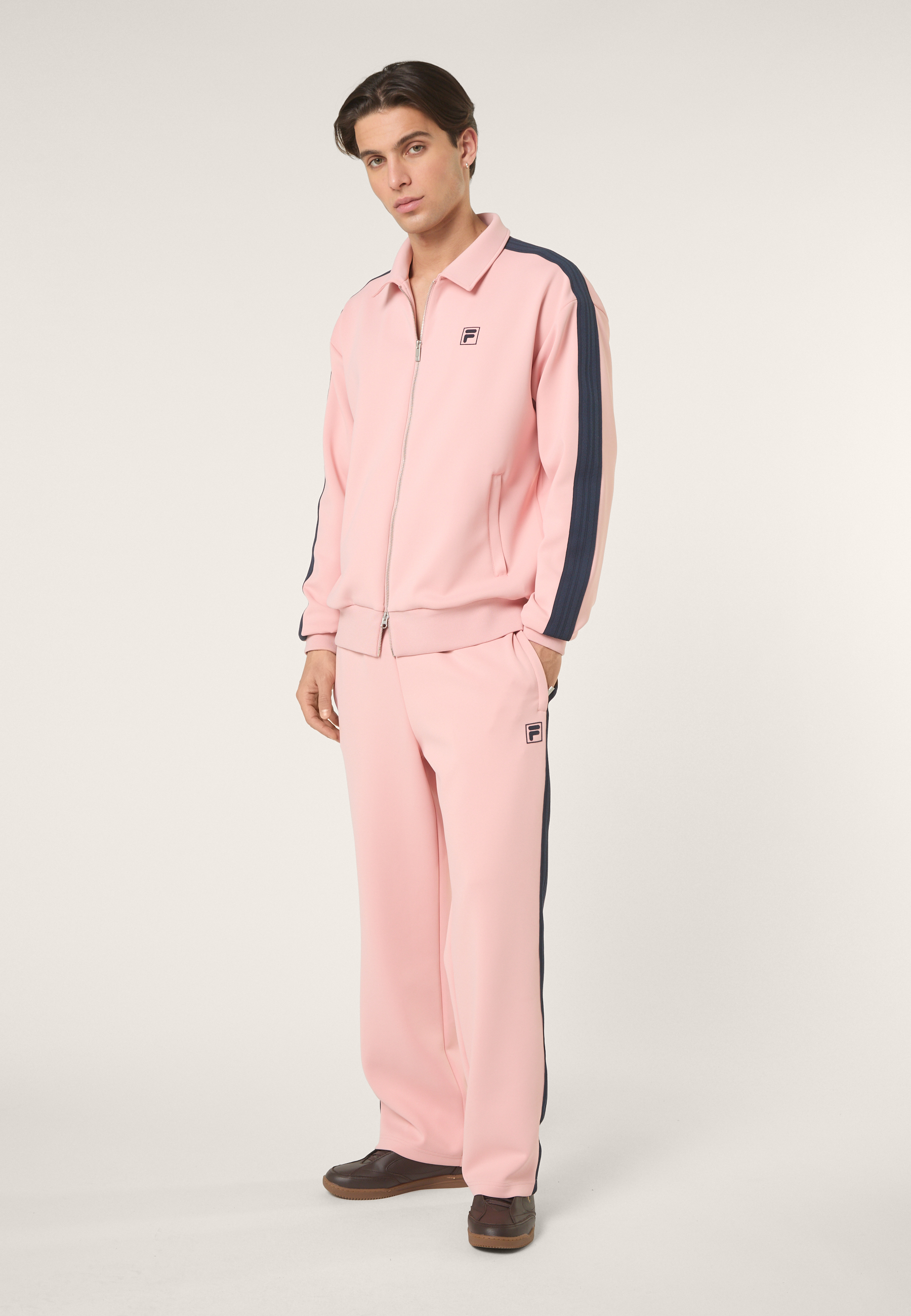 Casual Banded Track Jacket - Soft Pink