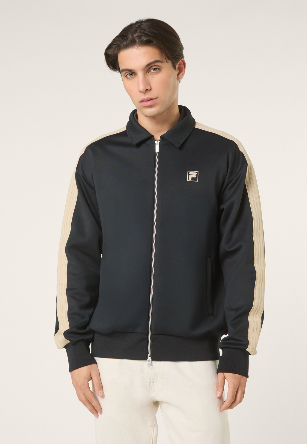 Veste De Survêtement À Bandes Décontractée - Noir