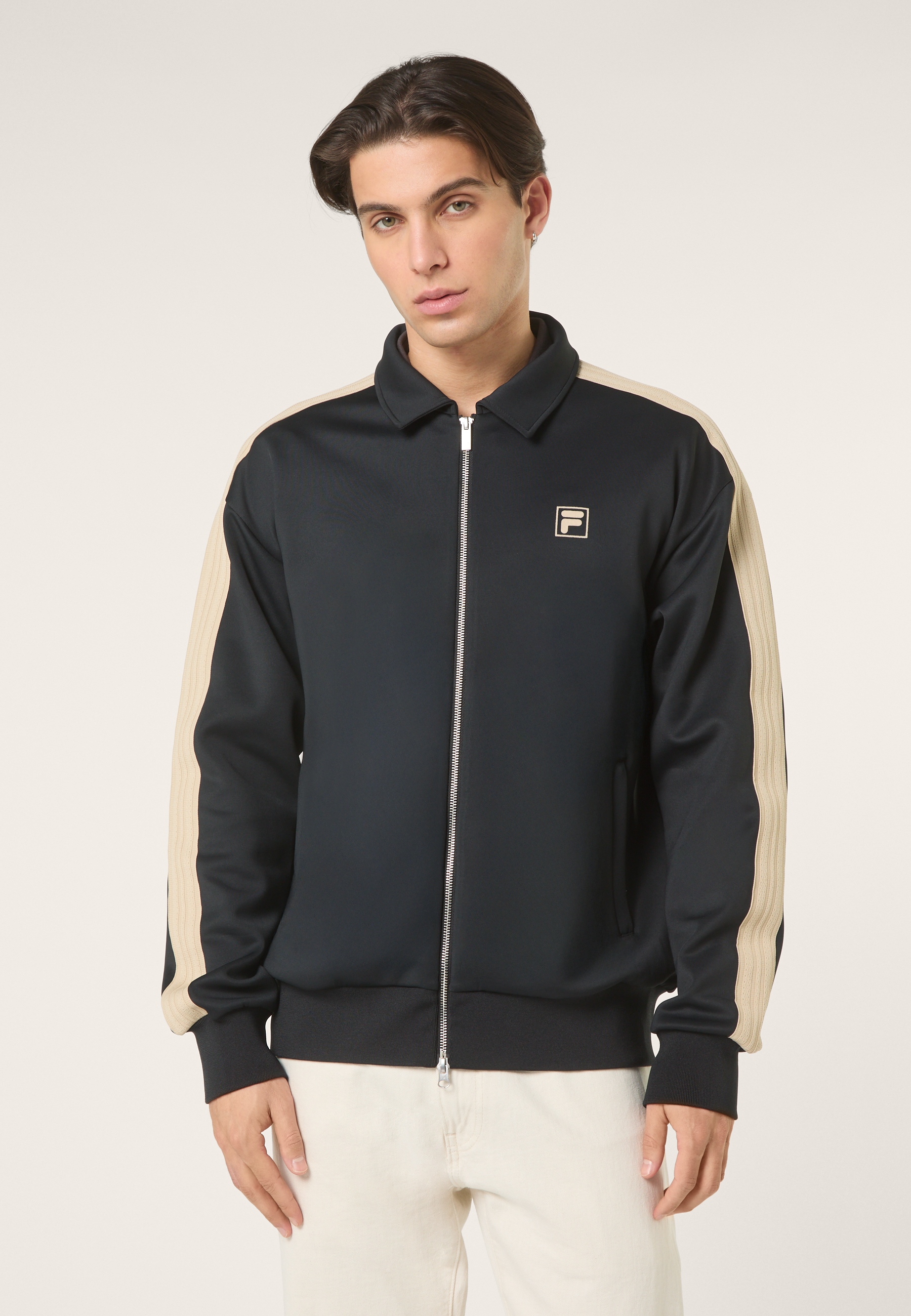 Veste De Survêtement À Bandes Décontractée - Noir