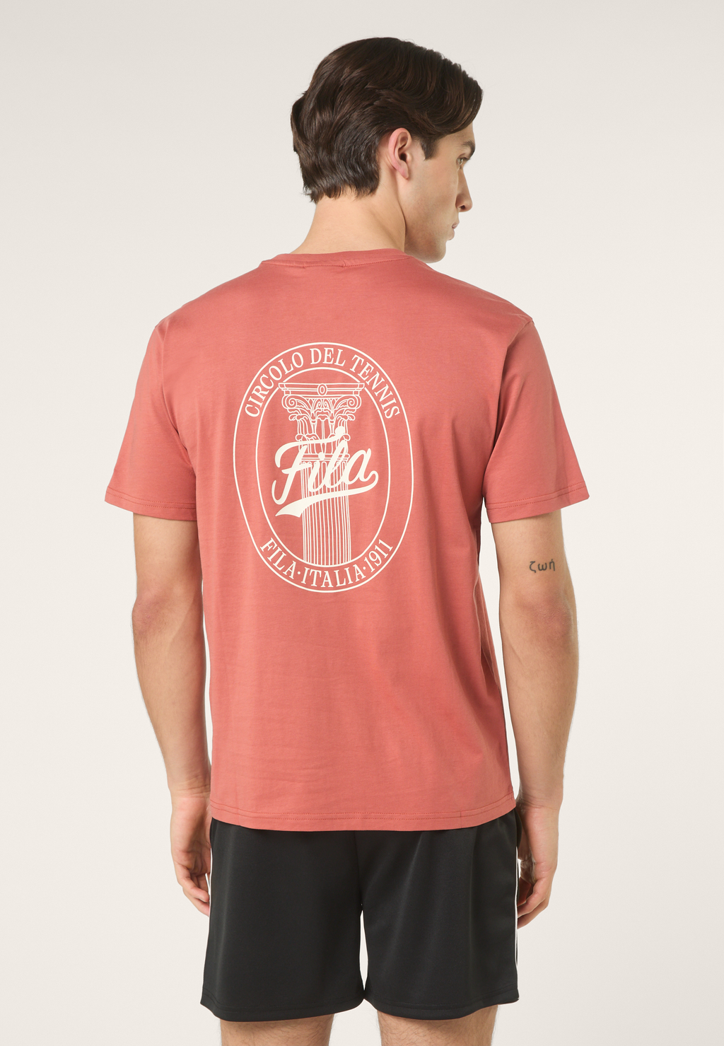 T-Shirt À Imprimé Décontracté - Rouge Étrusque