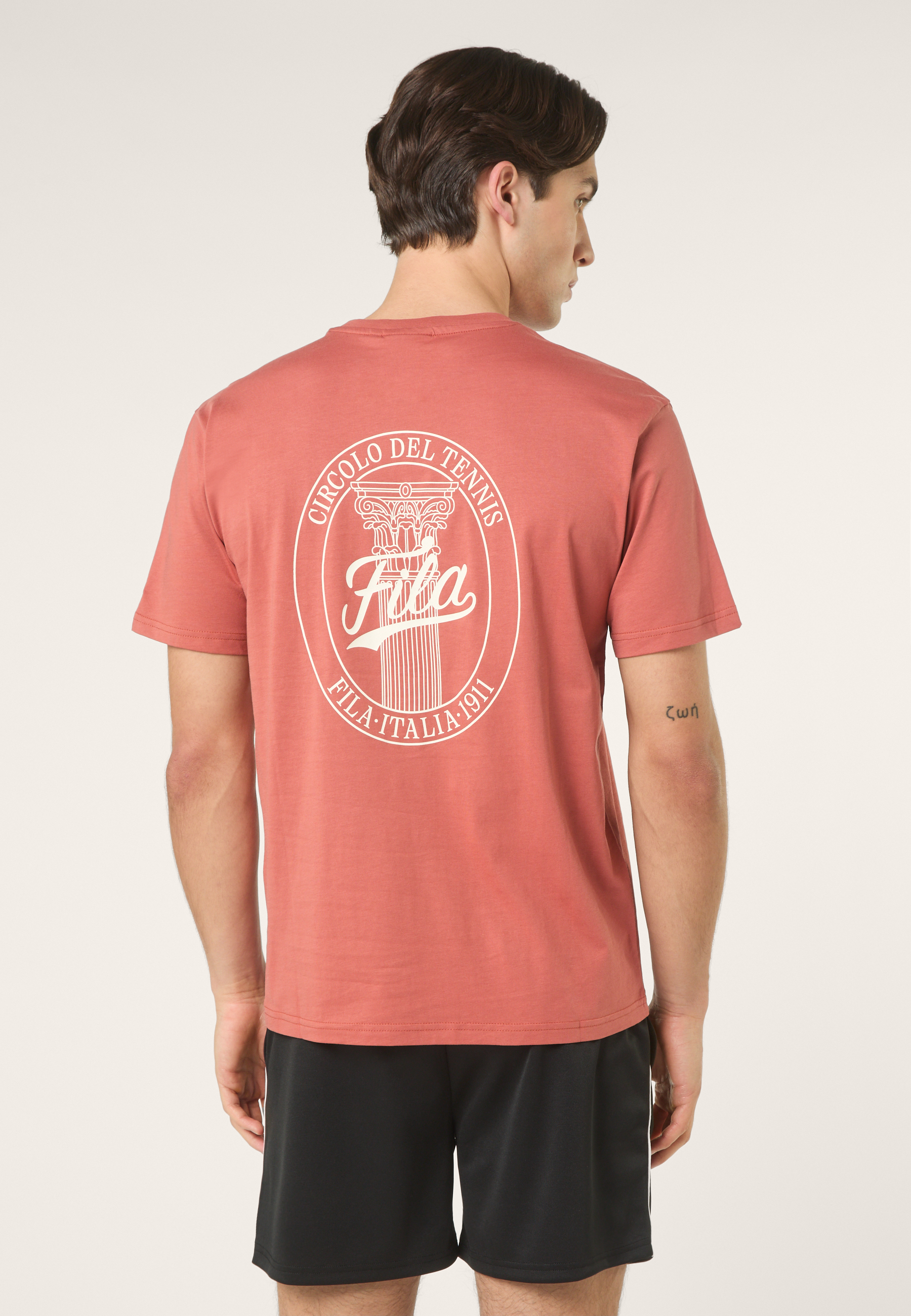 T-Shirt À Imprimé Décontracté - Rouge Étrusque