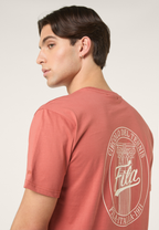 T-Shirt À Imprimé Décontracté - Rouge Étrusque