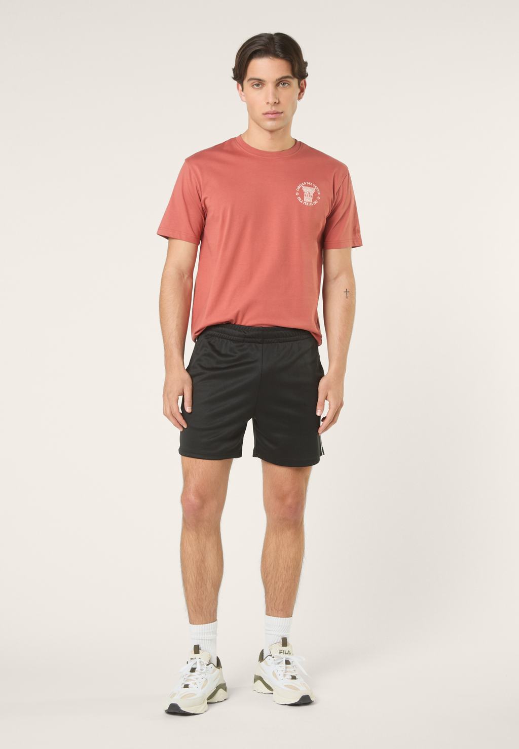 T-Shirt À Imprimé Décontracté - Rouge Étrusque