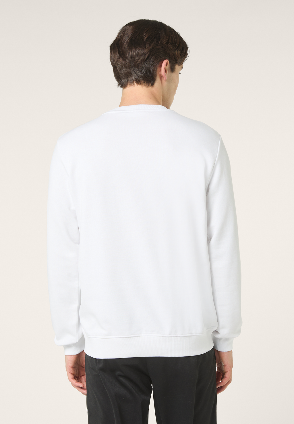 Sweat Ras-Du-Cou À Bandes Classique - Blanc Éclatant
