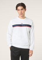 Sweat Ras-Du-Cou À Bandes Classique - Blanc Éclatant
