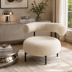 Farel - Fauteuil De Table - Bouclette - Écru