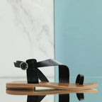 Sandalias Farshid Entre Dedos - Black Croco