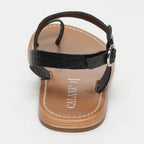 Sandalias Farshid Entre Dedos - Black Croco