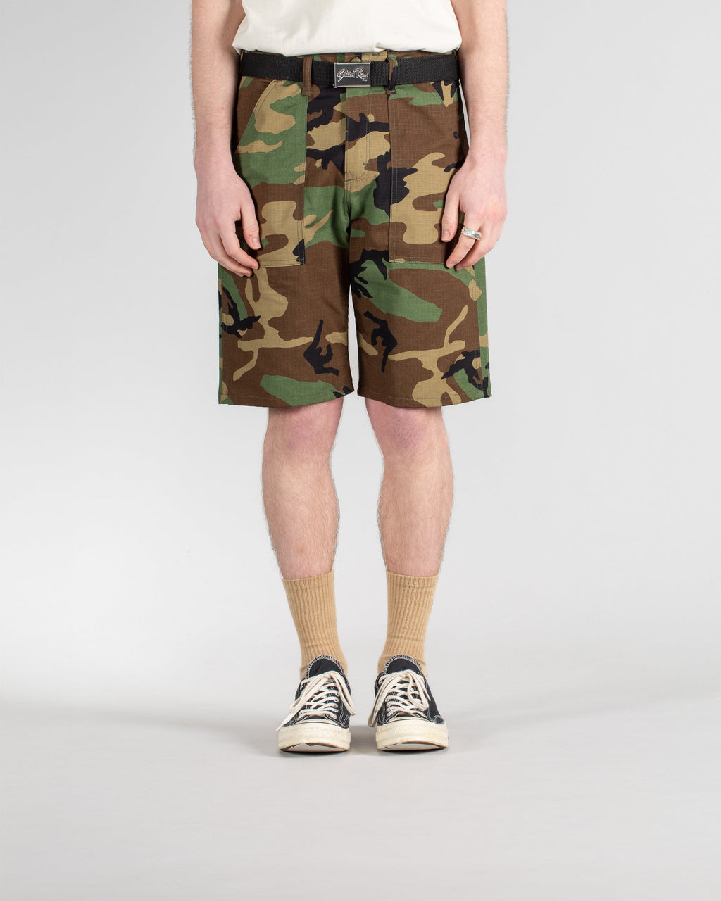 Pantalones cortos de fatiga - Woodland Camo