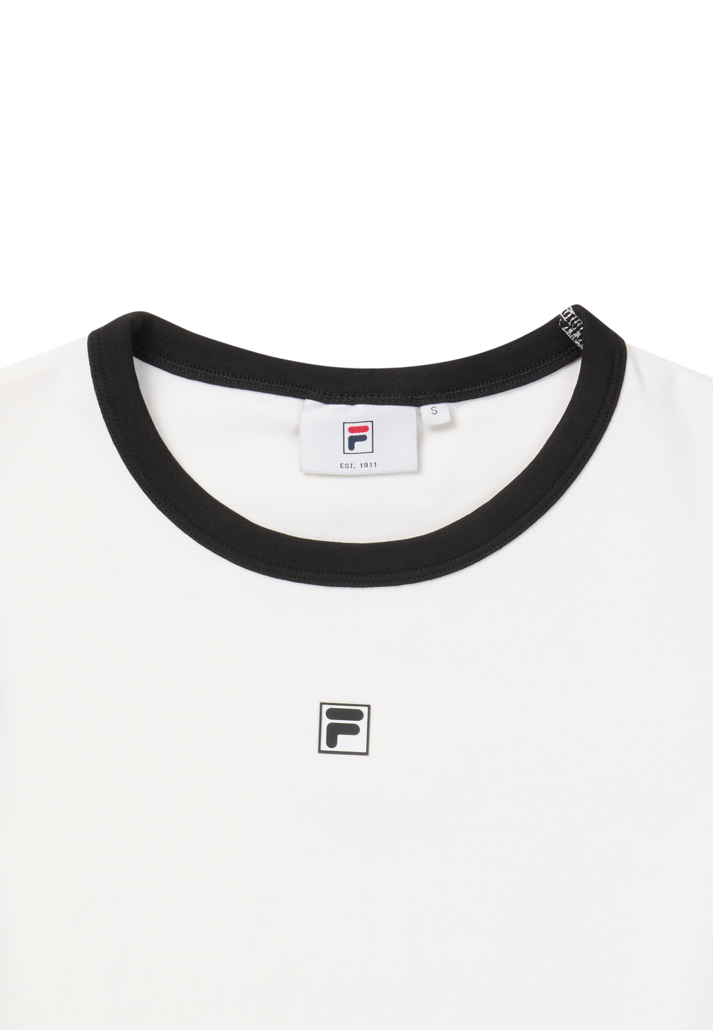 Ribbed Slim Logo T-Shirt - Egret