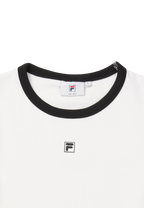 Ribbed Slim Logo T-Shirt - Egret