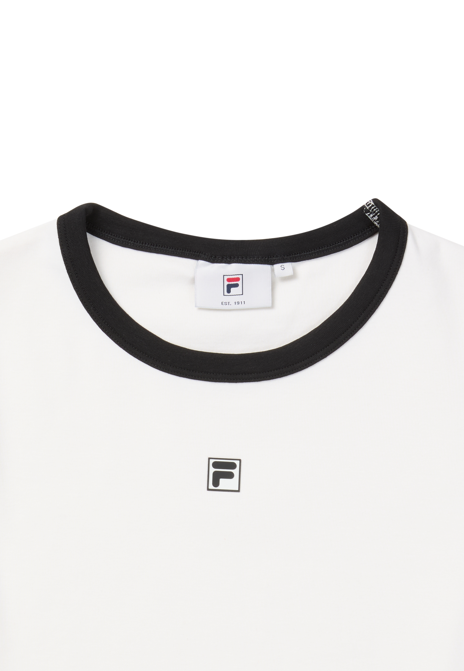 Ribbed Slim Logo T-Shirt - Egret