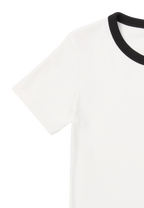 Ribbed Slim Logo T-Shirt - Egret