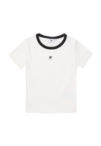 Ribbed Slim Logo T-Shirt - Egret