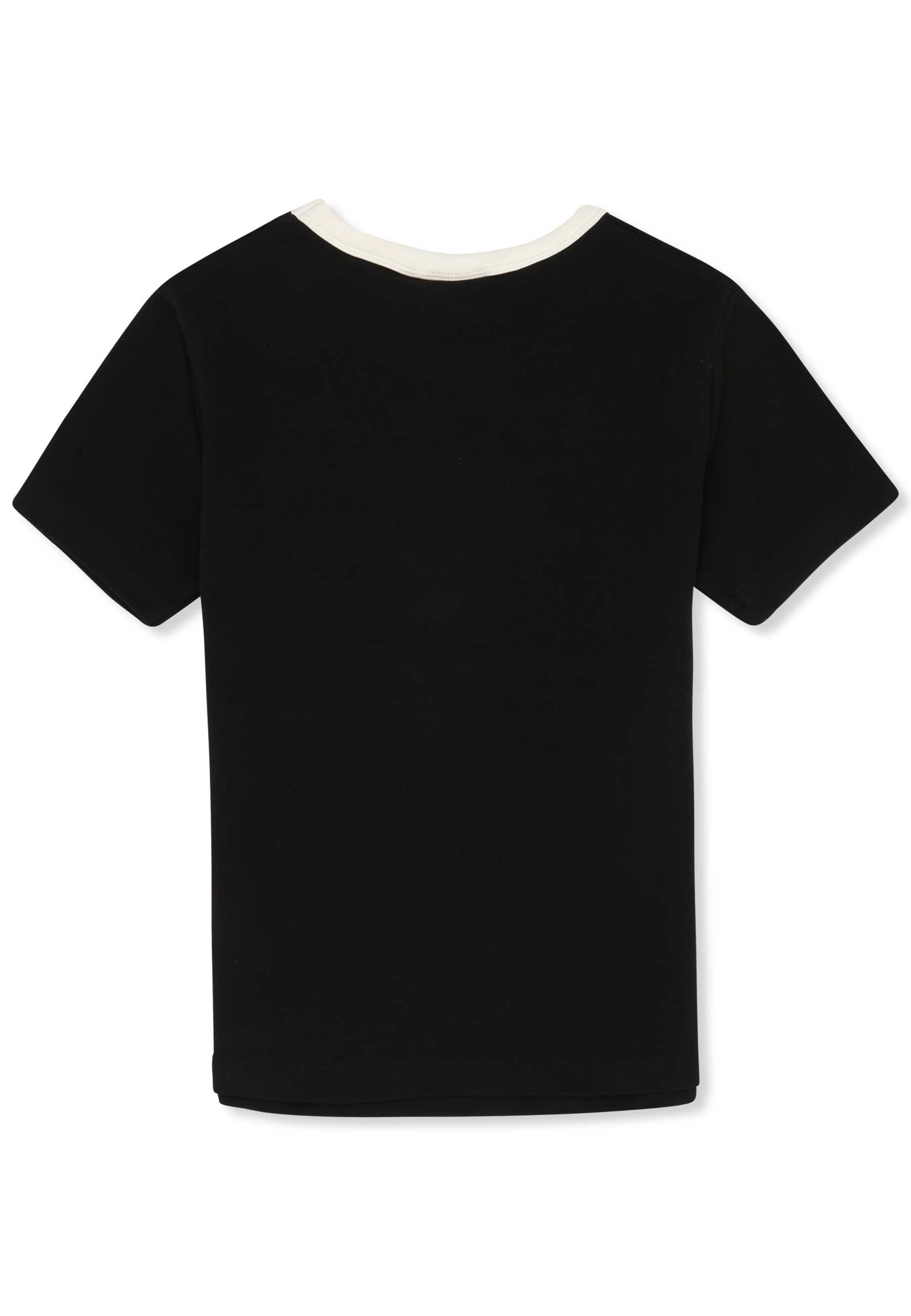 Camiseta ajustada de canalé con logo - Negro