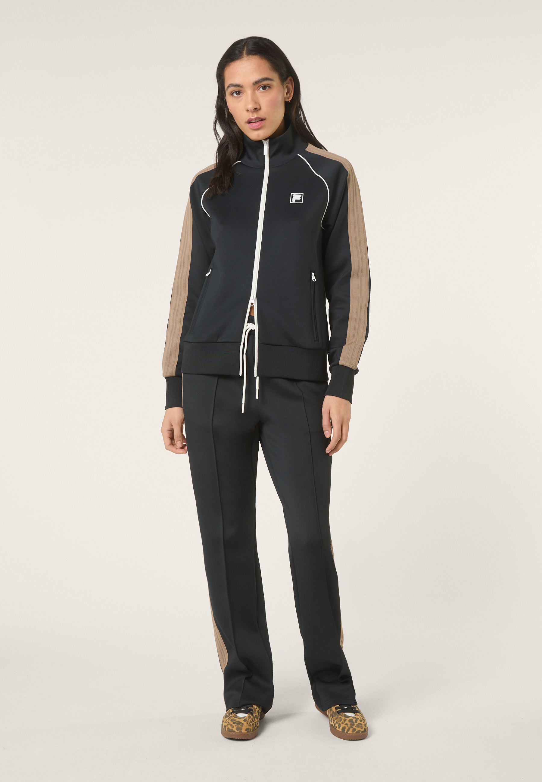 Chaqueta deportiva clásica con bandas - Negro