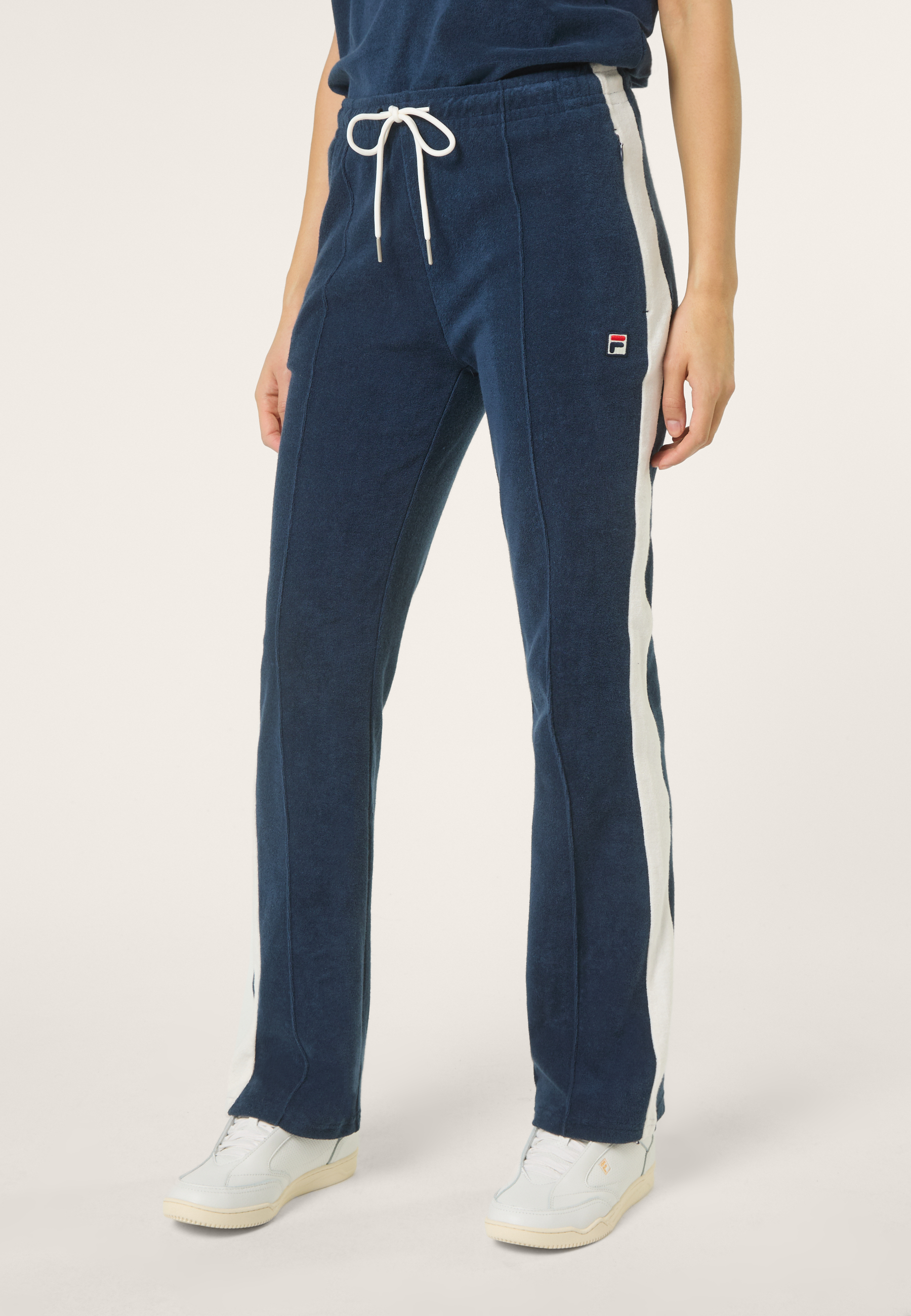Pantalon De Survêtement Éponge À Panneau Contrastant Slim - Iris Noir-Aigrette