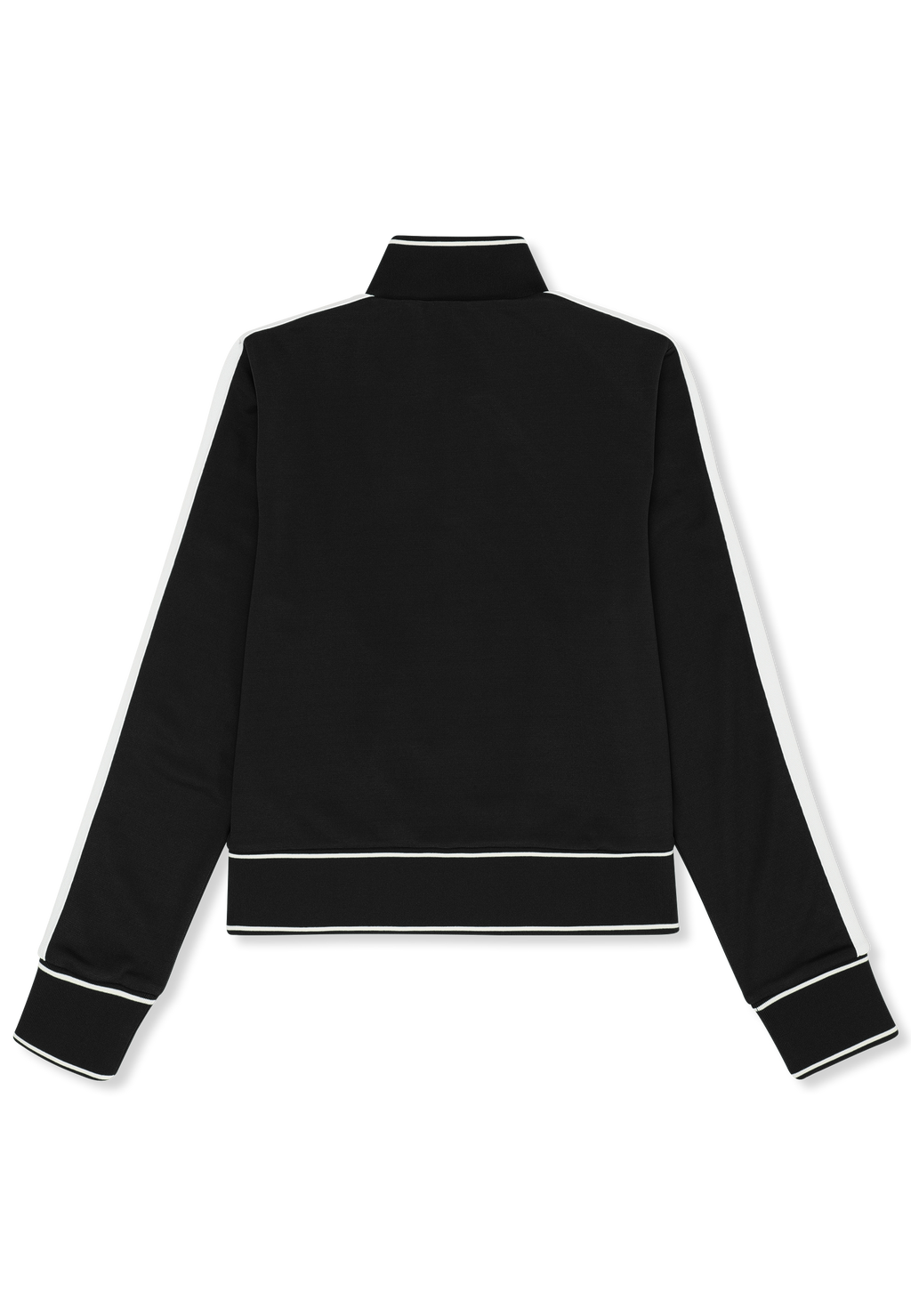 Classic Banded Cropped Track Jacket - Black