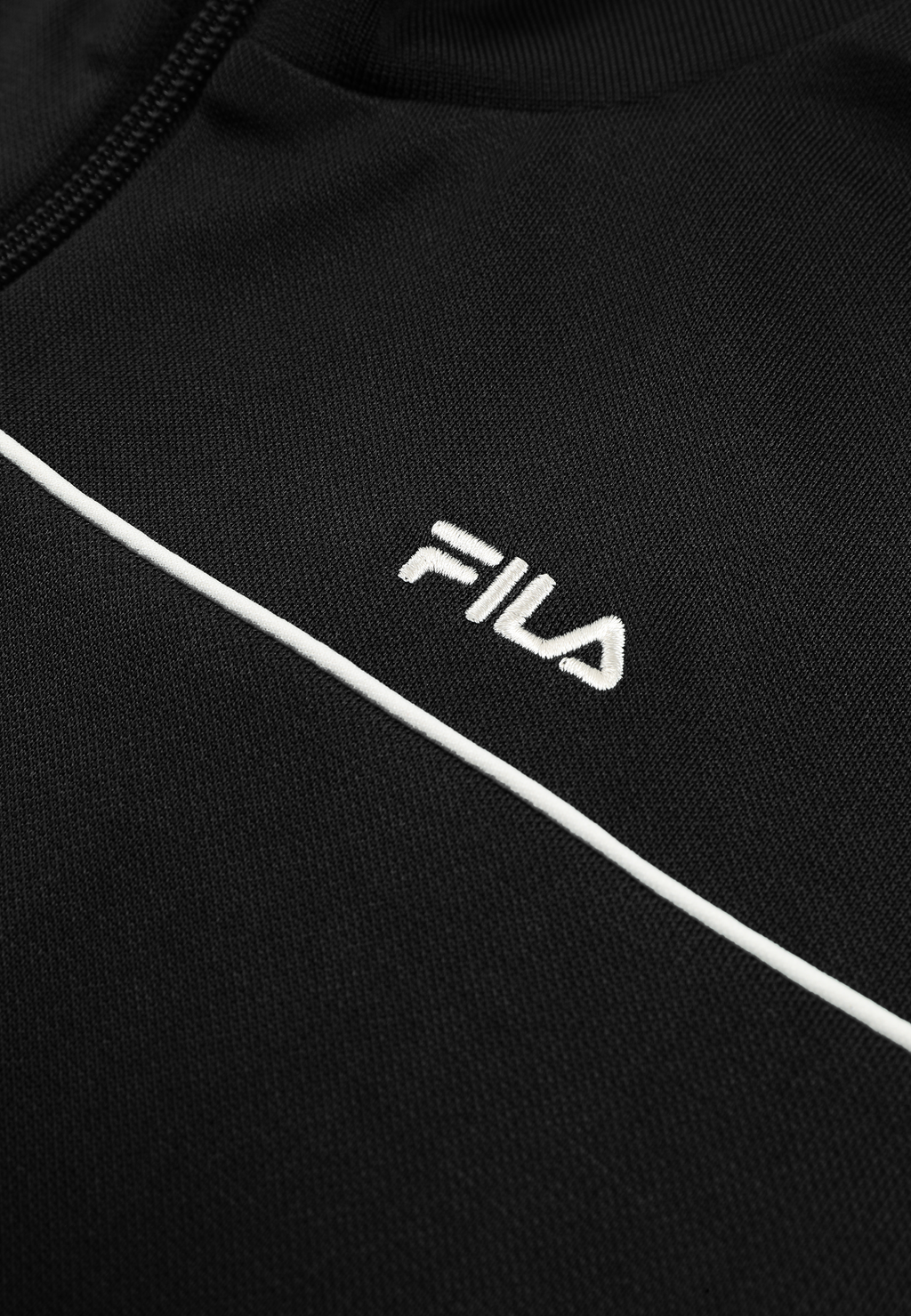 Classic Banded Cropped Track Jacket - Black