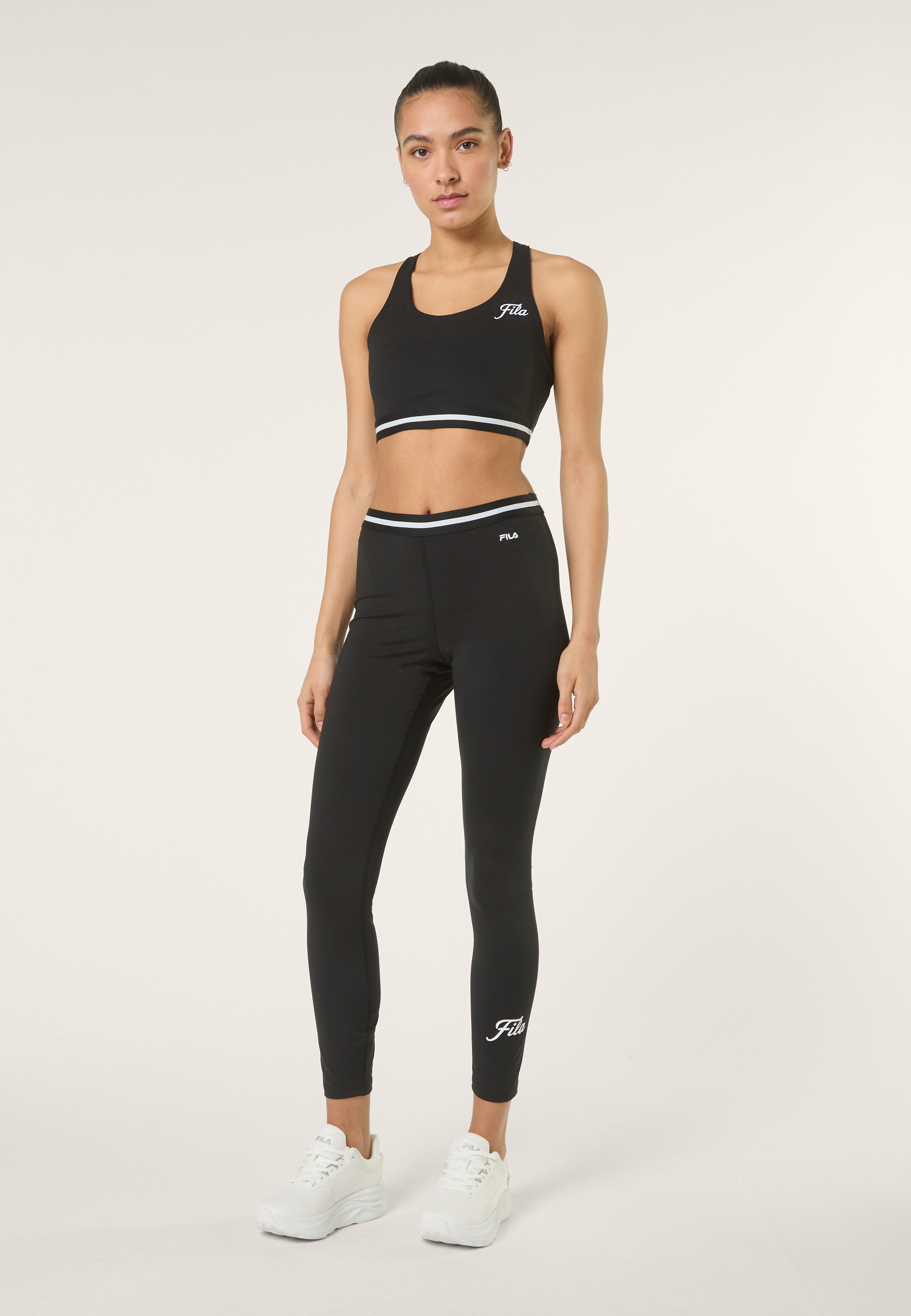 Printed Bandage Leggings - Black