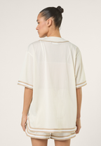 Chemise De Baseball En Mesh Oversize - Aigrette