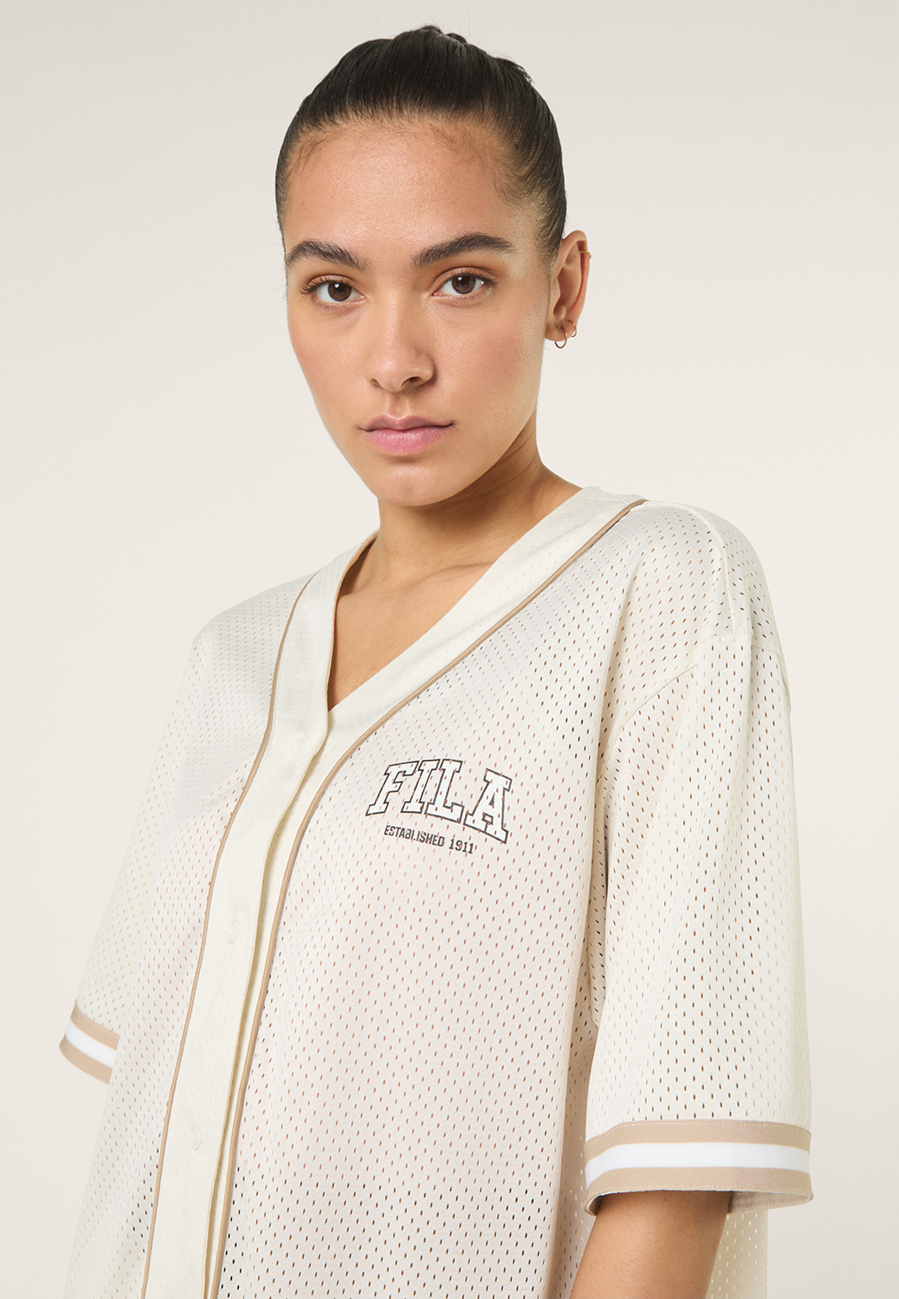 Chemise De Baseball En Mesh Oversize - Aigrette