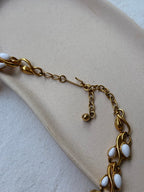 Collier Trifari Vintage - Feuillage Cabochons Blancs