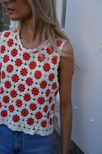 Top Crochet Emery - Rouge