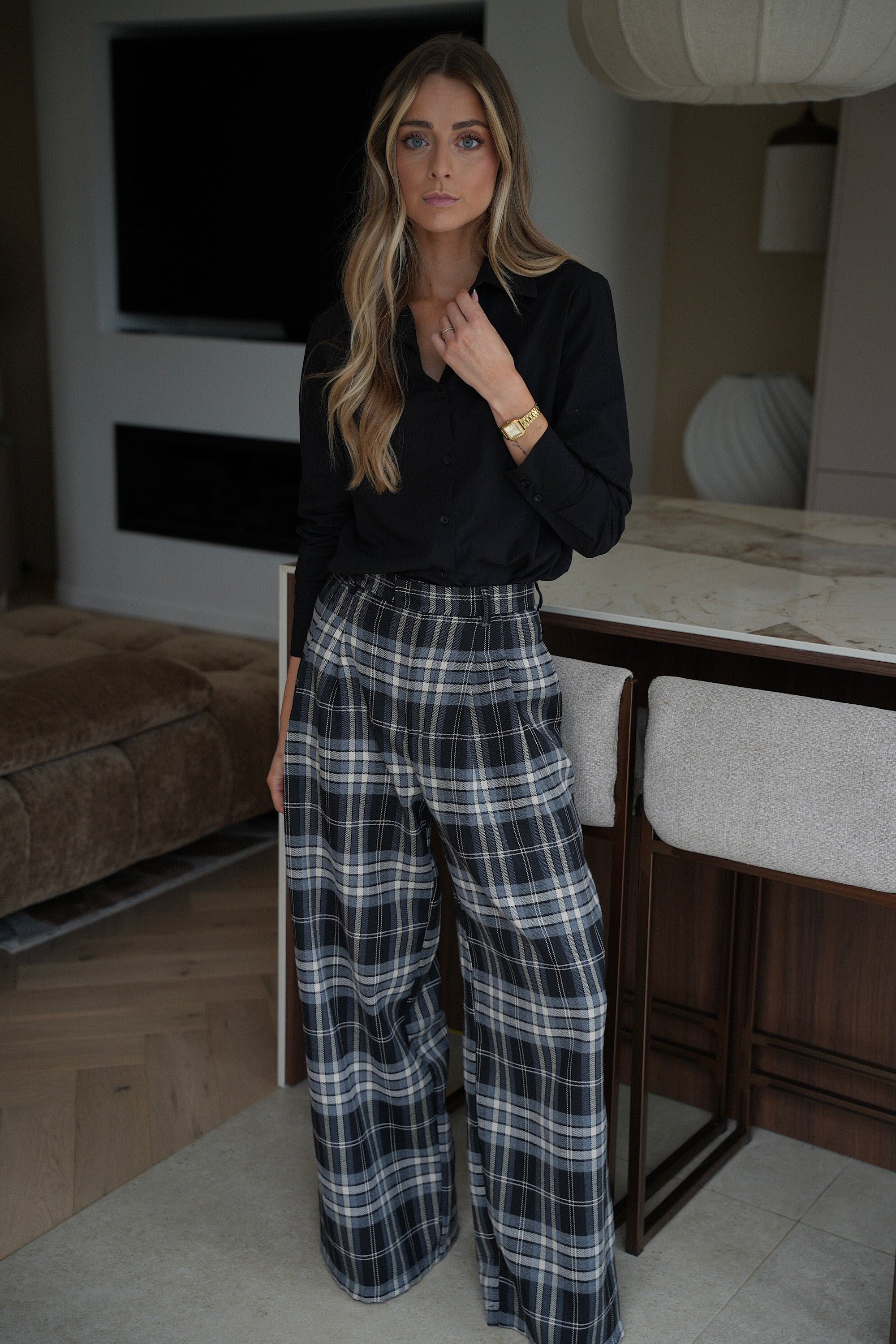 Pantalon À Carreaux Lola - Noir