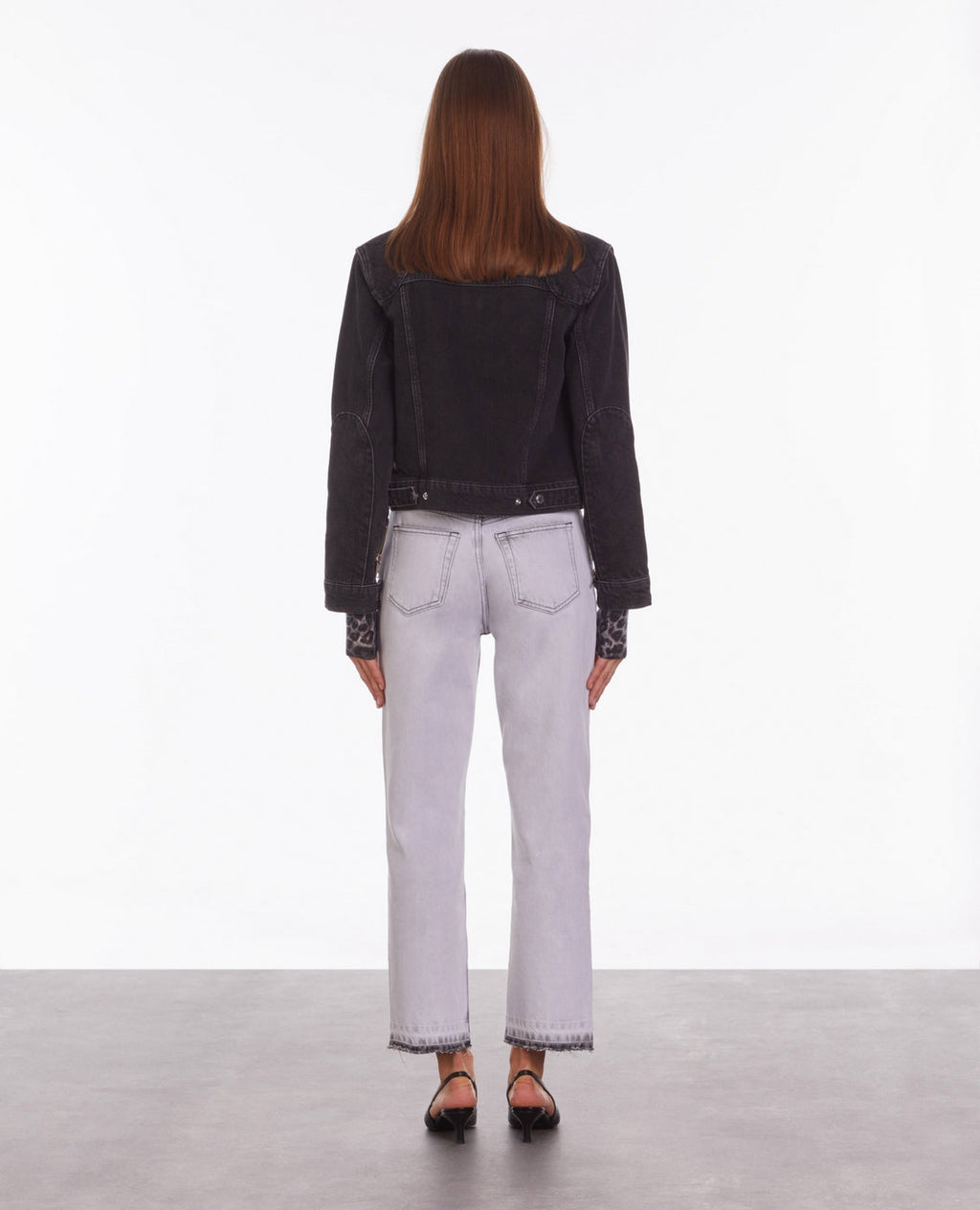 The Kooples - Blouson Moto Denim Noir - Femme
