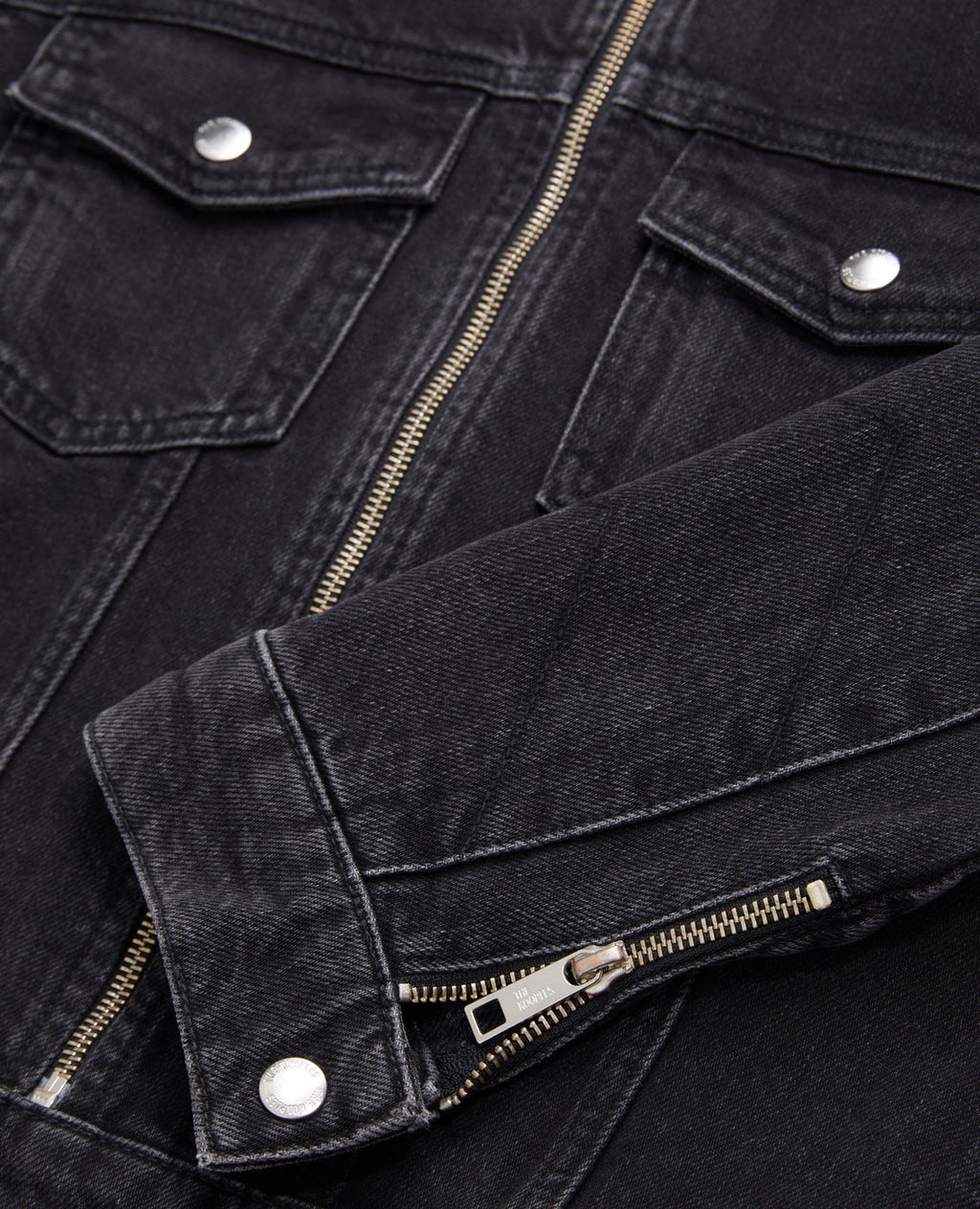 The Kooples - Blouson Moto Denim Noir - Femme