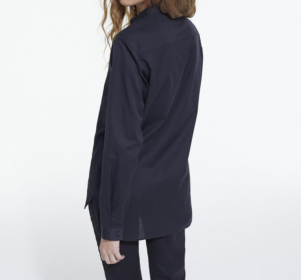 The Kooples - Chemise Sans Col Detail Patte Cachee - Femme